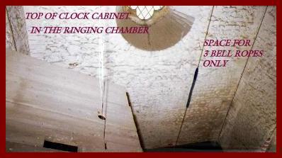 View from bellchamber into ringing chamber - no space!